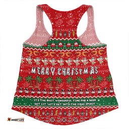 Australia Christmas Custom Women Racerback Singlet - Aussie Ugly Christmas Let's Get Lit Women Racerback Singlet