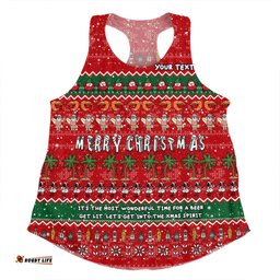 Australia Christmas Custom Women Racerback Singlet - Aussie Ugly Christmas Let's Get Lit Women Racerback Singlet