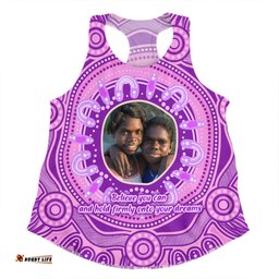 Australia Aboriginal Custom Women Racerback Singlet - Believe You Can And Hold Firmly Onto Your Dreams Personalised Photo Purple Women Racerback Singlet