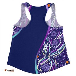 Australia Aboriginal Custom Women Racerback Singlet - Purple Dot Dreamtime Women Racerback Singlet