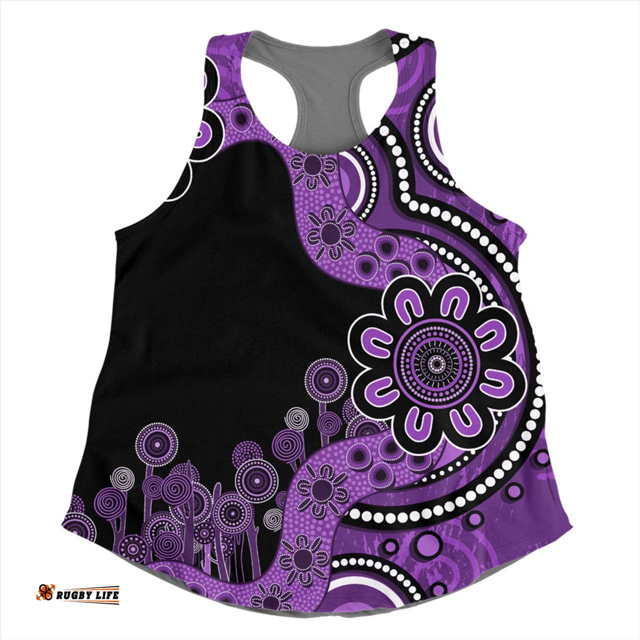 Australia Women Racerback Singlet Aboriginal Indigenous Dot Painting Purple