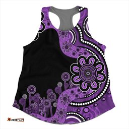 Australia Women Racerback Singlet Aboriginal Indigenous Dot Painting Purple