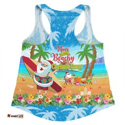 Australia Christmas Custom Women Racerback Singlet - Have A Very Beachy Chrissie Xmas Women Racerback Singlet