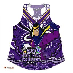 Melbourne Storm Women Racerback Singlet Aboriginal Inspired Naidoc Week Custom For Die Hard Fan Supporters