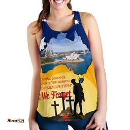 Anzac Day Women's Racerback Tank Today's Peace Is Yesterday's Sacrifice