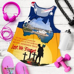 Anzac Day Women's Racerback Tank Today's Peace Is Yesterday's Sacrifice