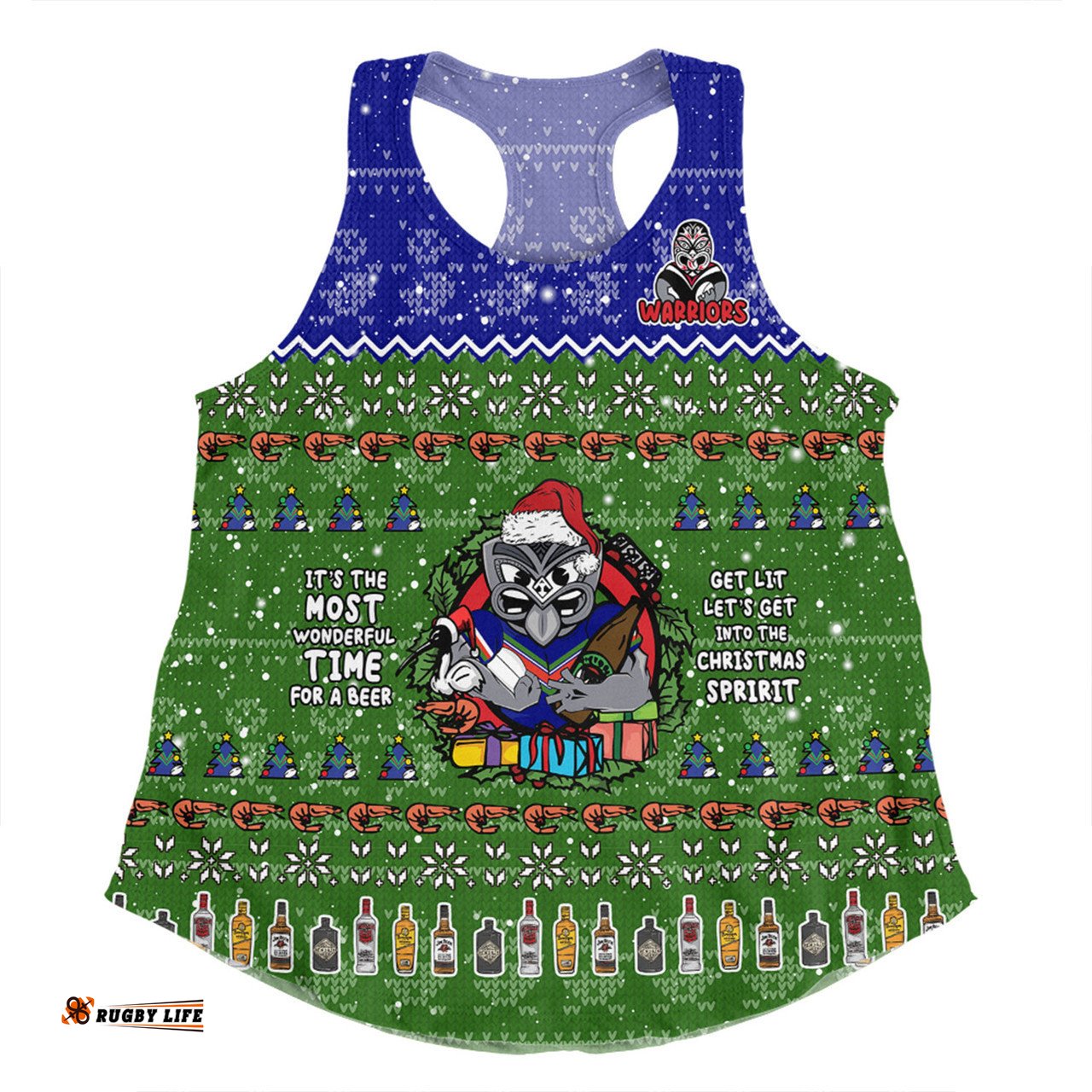 New Zealand Warriors Christmas Custom Women Racerback Singlet - Chrissie Spirit Women Racerback Singlet
