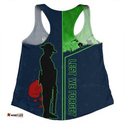 Canberra Raiders Women Racerback Singlet - Anzac Day Lest We Forget Poppy