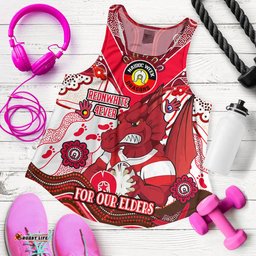 St. George Illawarra Dragons Naidoc Week Custom Women Racerback Tank - For Our Elders Home Jersey Tank