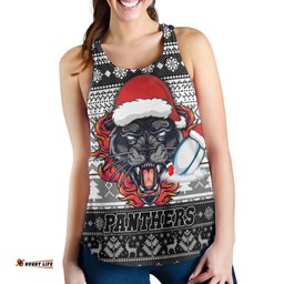 Penrith Panthers Women Racerback Tank - Penrith Panthers Mascot Knitted Christmas Patterns Women Racerback Tank