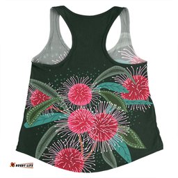 Amazing Aussie Australia Aboriginal Australian Hakea Flowers Painting In Aboriginal Style Women Tank Top