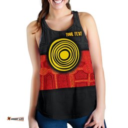 Personalised Aboriginal Women's Racerback Tank Aussie Indigenous Flag