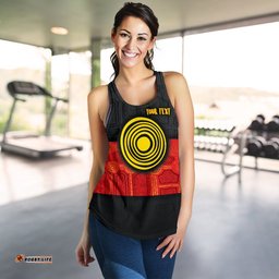 Personalised Aboriginal Women's Racerback Tank Aussie Indigenous Flag