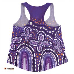 Amazing Aussie Australia Aboriginal Dot painting illustration in Aboriginal style Purple Women Tank Top
