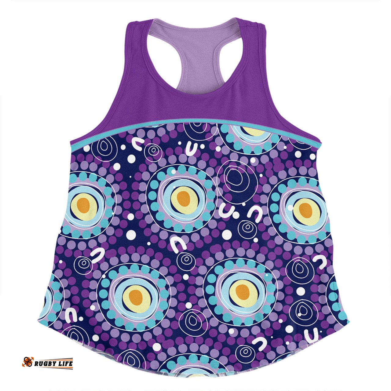 Amazing Aussie Australia Aboriginal Custom Purple Abstract Seamless Pattern With Aboriginal Inspired Women Tank Top