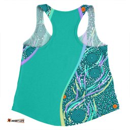 Amazing Aussie Australia Aboriginal Custom Turquoise Dot Dreamtime Women Tank Top