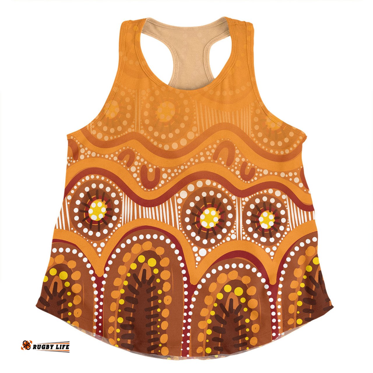 Amazing Aussie Australia Aboriginal Custom Brown Aboriginal Dot Women Tank Top