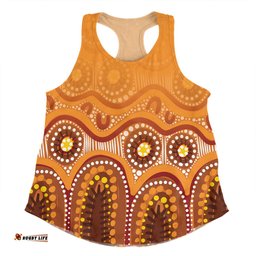 Amazing Aussie Australia Aboriginal Custom Brown Aboriginal Dot Women Tank Top