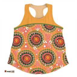 Amazing Aussie Australia Aboriginal Custom Abstract Seamless Pattern With Aboriginal Inspired Women Tank Top