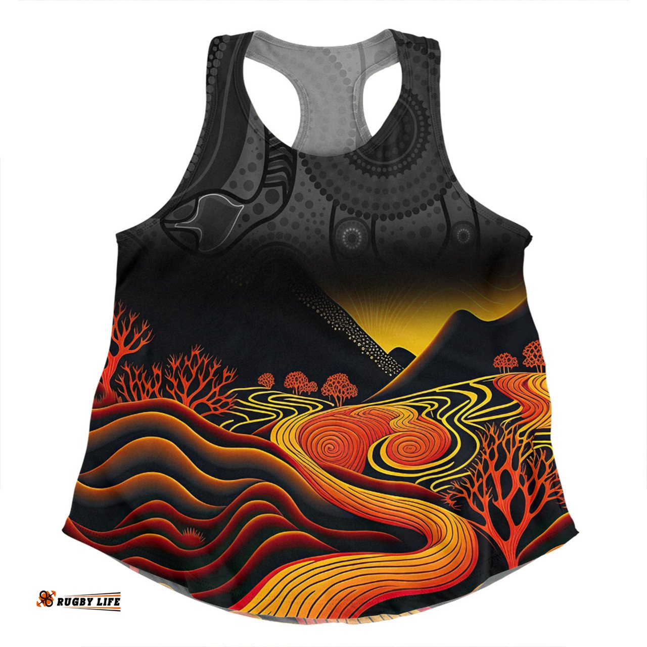 Amazing Aussie Australia Aboriginal Custom Rainbow Serpent Dreamtime Land Art Inspired Women Tank Top