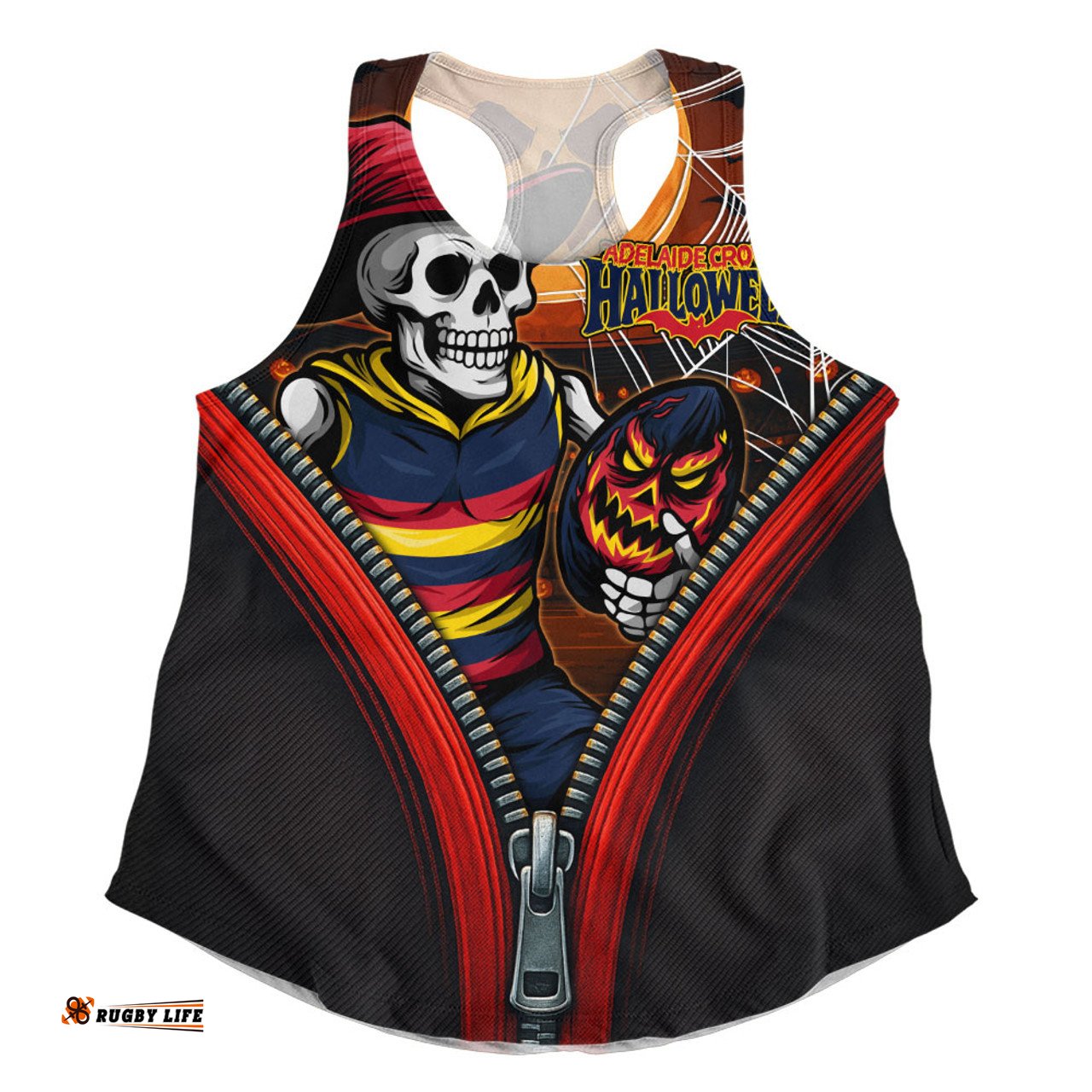 Amazing Aussie Adelaide Crows Halloween Night Reaper Zipper Women Tank Top