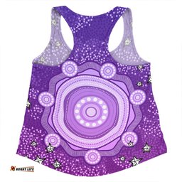 Amazing Aussie Australia Aboriginal Custom Purple Dot Painting Art Washo Women Tank Top