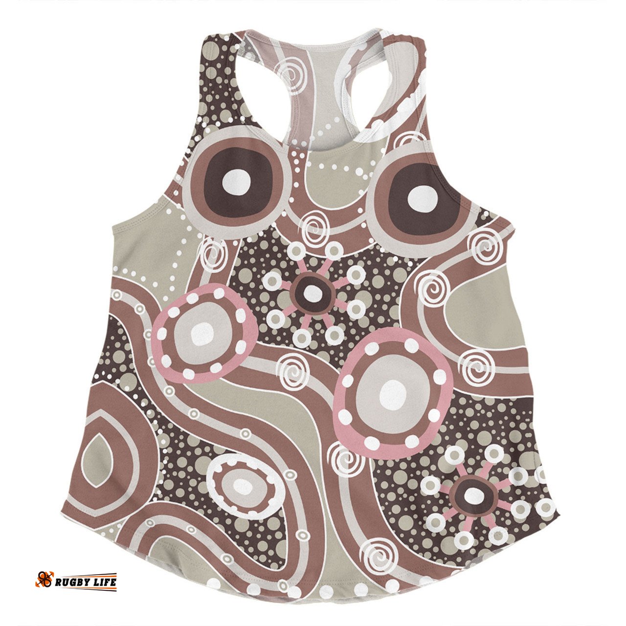 Amazing Aussie Australia Aboriginal Brown Aboriginal Dot Art Inspired Women Tank Top