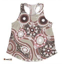 Amazing Aussie Australia Aboriginal Brown Aboriginal Dot Art Inspired Women Tank Top