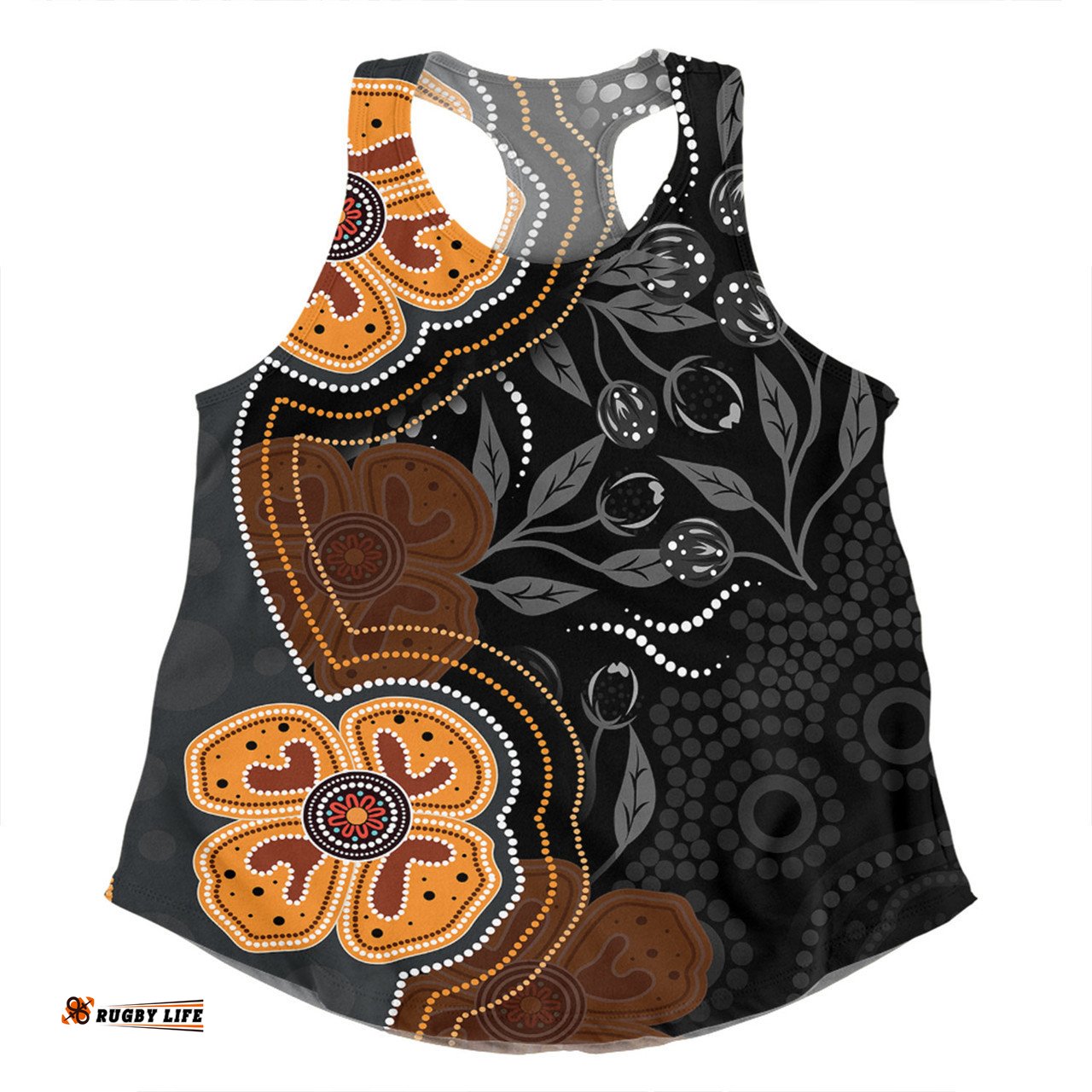 Amazing Aussie Australia Aboriginal Aboriginal Dot Art With Bush Flowers Women Tank Top