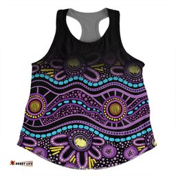 Amazing Aussie Australia Aboriginal Custom Purple Dot In Aboriginal Style Women Tank Top