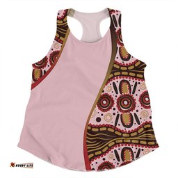 Amazing Aussie Australia Aboriginal Custom Aboriginal Inspired With Pink Background Women Tank Top