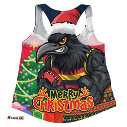 Amazing Aussie Adelaide Crows Santa Scoring Touchdown On Christmas Game Day Women Tank Top
