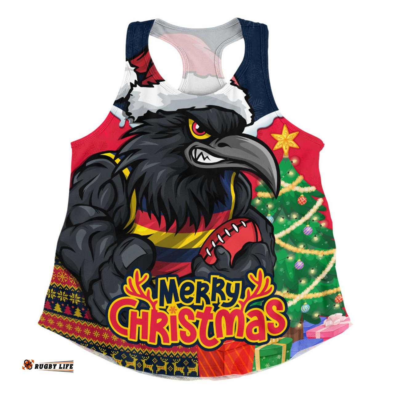 Amazing Aussie Adelaide Crows Santa Scoring Touchdown On Christmas Game Day Women Tank Top