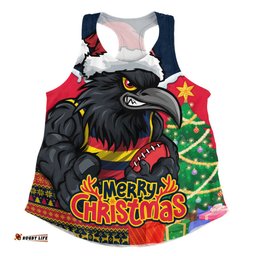 Amazing Aussie Adelaide Crows Santa Scoring Touchdown On Christmas Game Day Women Tank Top