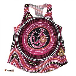 Amazing Aussie Australia Aboriginal Aboriginal Background Featuring Kangaroo Dot Design Women Tank Top