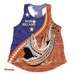 Amazing Aussie Australia South Sea Islanders New Ireland Flag With Polynesian Shark Pattern Women Tank Top