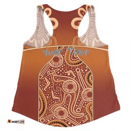 Amazing Aussie Australia Aboriginal Custom Brown Kangaroo In Aboriginal Dot Art Women Tank Top