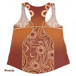 Amazing Aussie Australia Aboriginal Custom Brown Kangaroo In Aboriginal Dot Art Women Tank Top