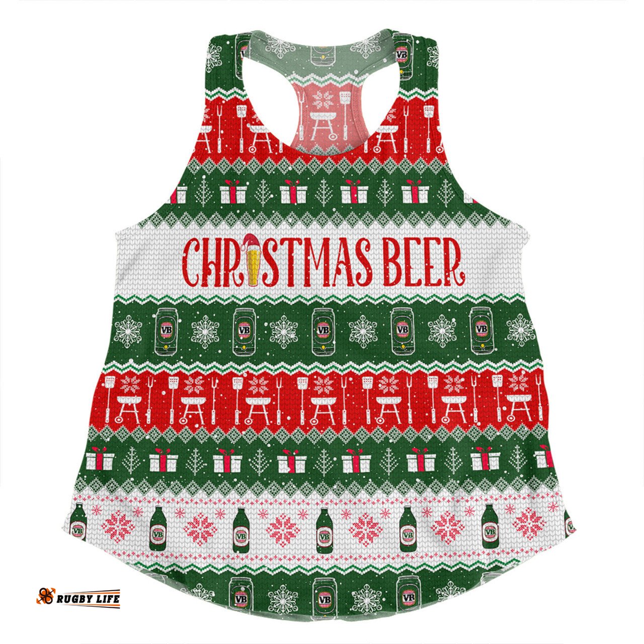 Amazing Aussie Australia Christmas Custom Ugly Christmas Beer Women Tank Top