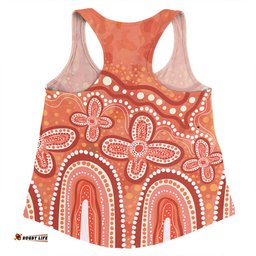 Amazing Aussie Australia Aboriginal Dot painting illustration in Aboriginal style Orange Women Tank Top