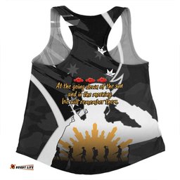 Amazing Aussie Australia Anzac Day Custom Lest We Forget With Black Camouflage Pattern Women Tank Top