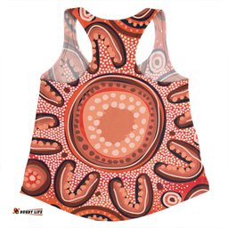 Amazing Aussie Australia Dot Painting Inspired Aboriginal Big Flower Painting With Aboriginal Dot Women Tank Top