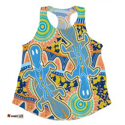 Amazing Aussie Australia Platypus Aboriginal Blue Platypus With Aboriginal Art Dot Painting Patterns Inspired Women Tank Top