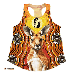 Amazing Aussie Australia Aboriginal Kangaroo Dreaming With Dot Art Women Tank Top