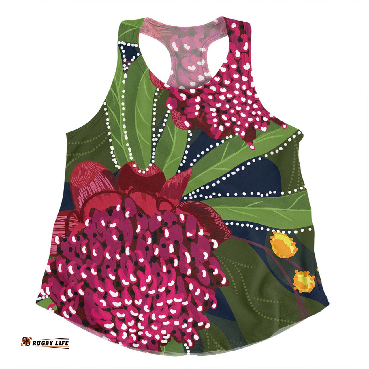 Amazing Aussie Australia Flowers Aboriginal Australian Waratah Flower Art Women Tank Top
