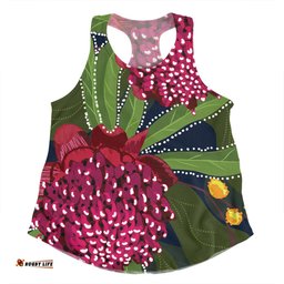Amazing Aussie Australia Flowers Aboriginal Australian Waratah Flower Art Women Tank Top