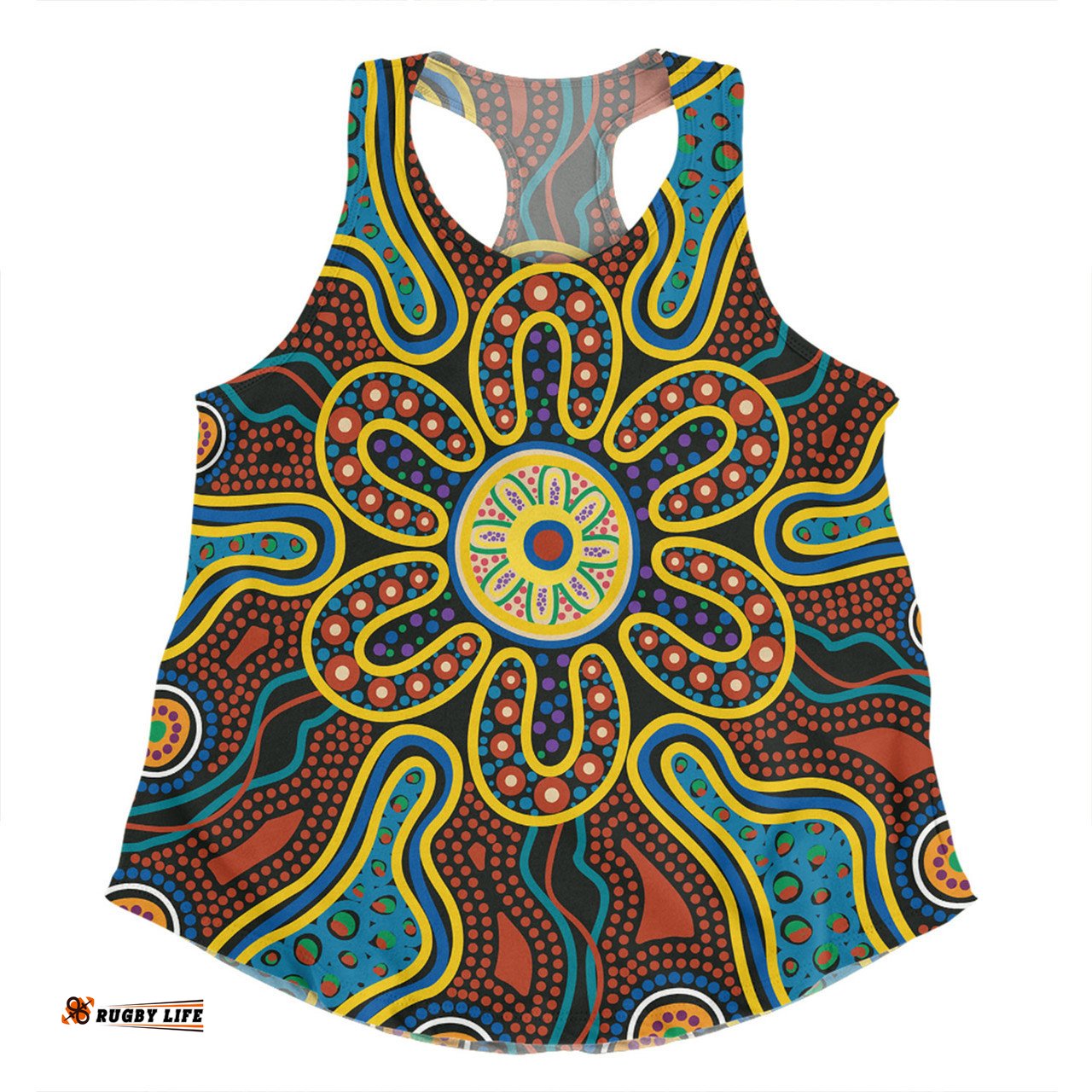 Amazing Aussie Australia Dot Painting Inspired Aboriginal Aboriginal Dot Art Color Inspired Women Tank Top