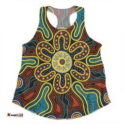 Amazing Aussie Australia Dot Painting Inspired Aboriginal Aboriginal Dot Art Color Inspired Women Tank Top