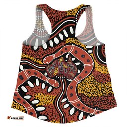 Amazing Aussie Australia Rainbow Serpent Aboriginal Aboriginal Dot Art Snake Artwork Women Tank Top