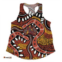 Amazing Aussie Australia Rainbow Serpent Aboriginal Aboriginal Dot Art Snake Artwork Women Tank Top